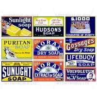 Set of 10 Dolls House Miniature Soap Shop Signs Circa 1890-1920